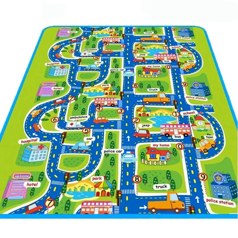 Большой складной городской дорожный ползающий коврик для пола игровой из