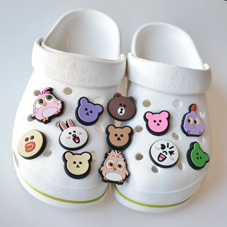 

Fashion Cute Cartoon Bear Rabbit Bird Removable PVC Soft Rubber Shoe Buckle Accessories