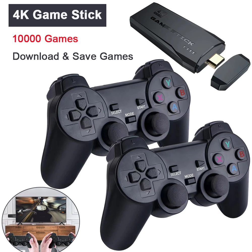 Новинка Lite 10000 игр 4K Игровая приставка ТВ видео игровая консоль беспроводной