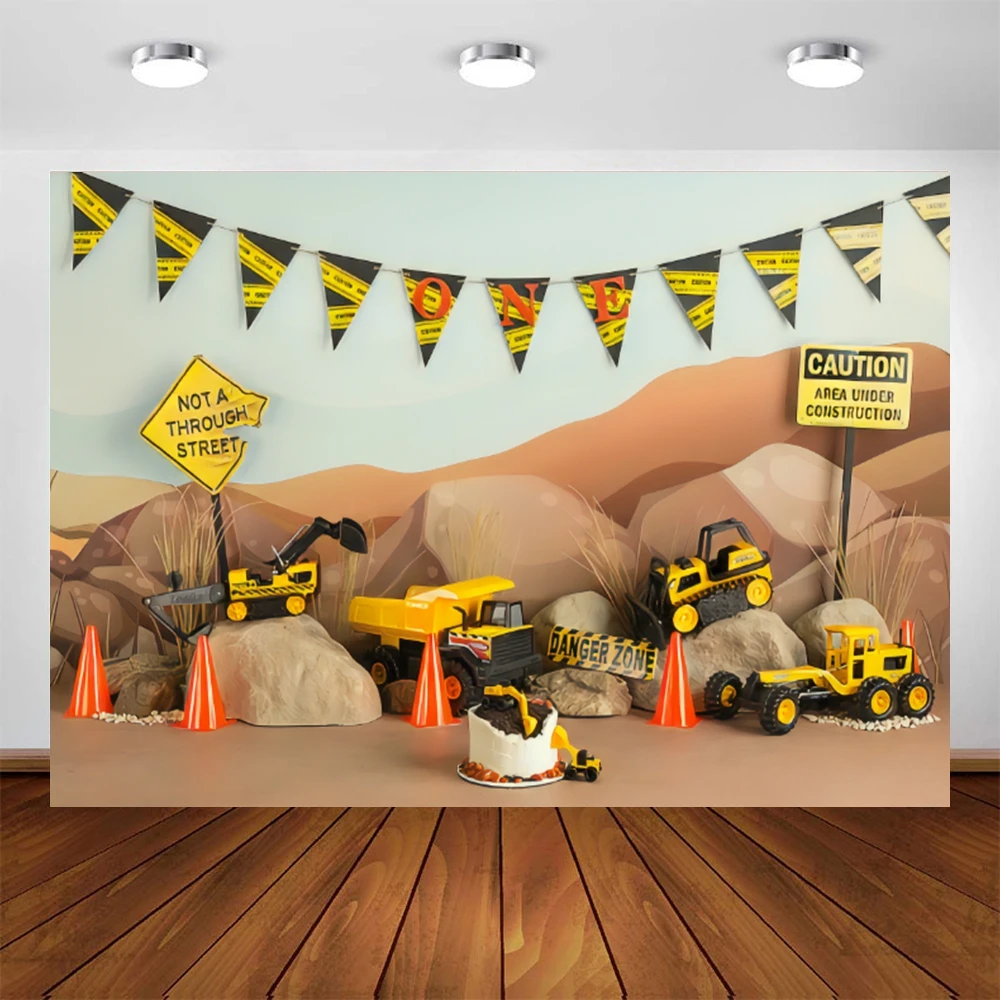 

Yeele фон для фотосъемки детей в честь первого дня рождения мальчика инженерный автомобиль экскаватор фон для фотостудии Фотофон