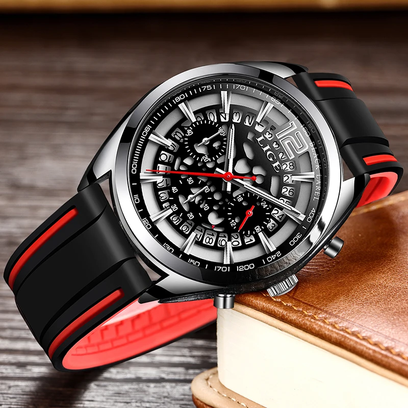 2019 полые мужские часы Топ бренд класса люкс Мужской силиконовый ремешок военные