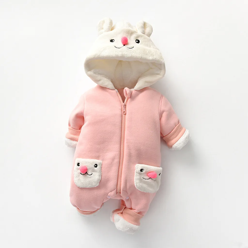 SAGACE Милая зимняя одежда для младенцев с героями мультфильмов комбинезон