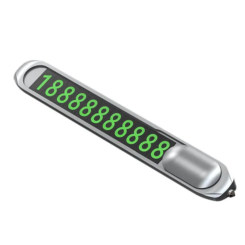 

Car Styling Hidden Style Temporary Parking Card Auto Phone Plate Telephone Number Card With Window Safety Hammer Breaker Sticker
