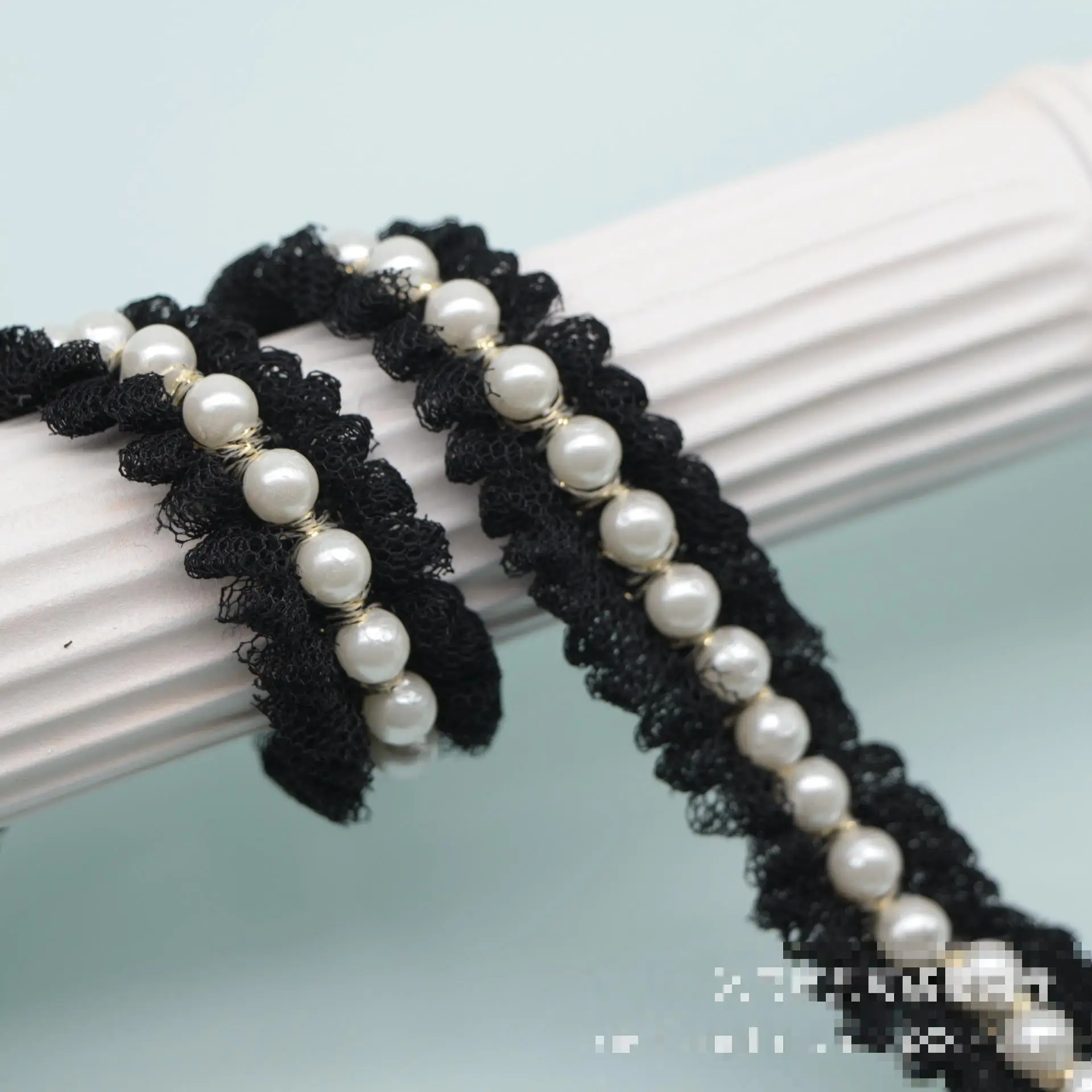 10 ярдов 6 цветов жемчужные бусины стразы вышивка белая сетчатая кружевная лента