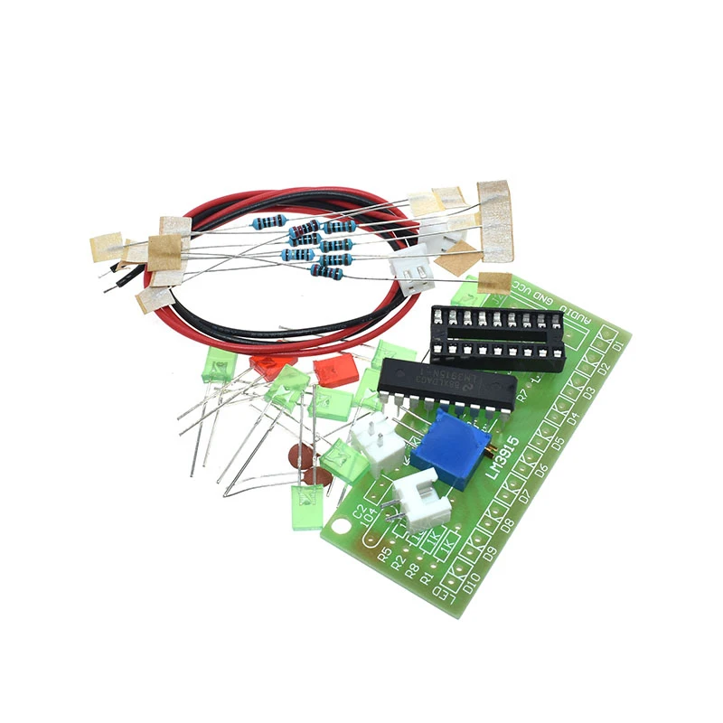 LM3915 10 светодиодный анализатор звукового спектра набор индикаторов уровня сделай