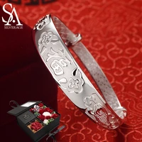 sa silverage s999 for mother old man elder and daughter birthday luxury jewelry 33g pisces blessing sterling silver bracelet