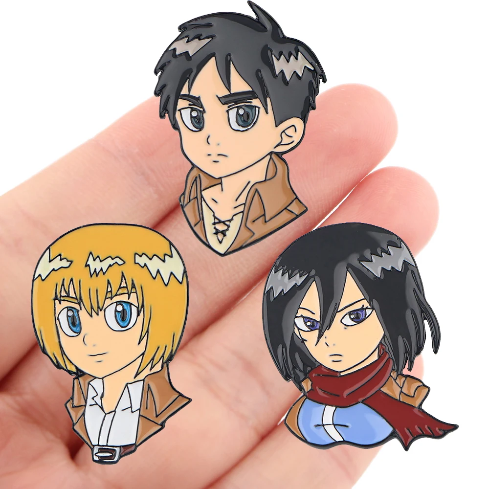 

DZ1271 Attack on Titan Anime Anime Figures Enamel Pins Badge Brooch Backpack Bag Collar Lapel Jewelry Gifts for Friends