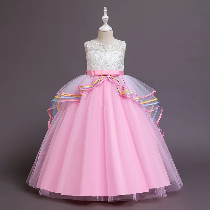 

Girls unicorn princess dress, long children's dress, puffy cake dress, Halloween makeup party dress, gift for girls