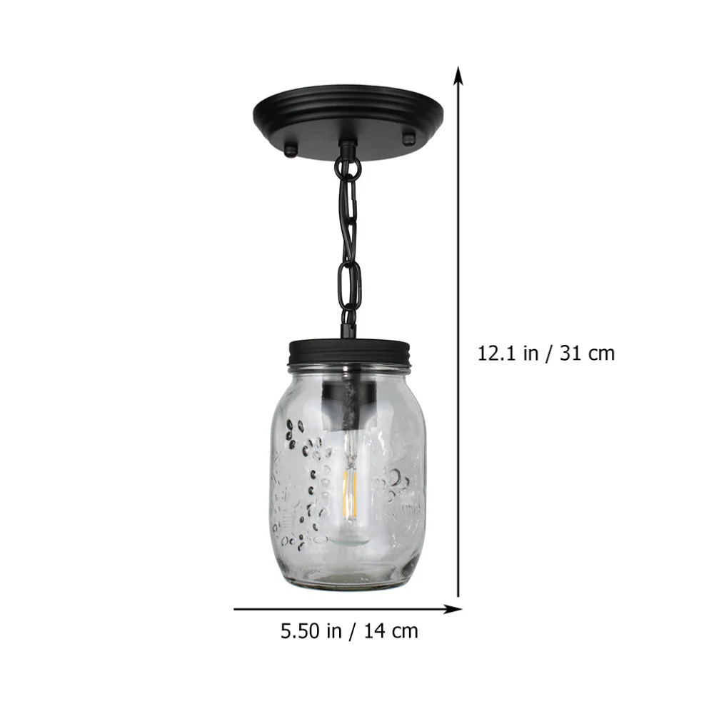 

1PC Chic Glass Jar Chandelier Creative Single Head Ceiling Lamp Light Source
