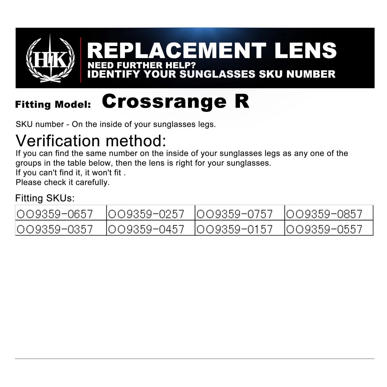 Поляризованные Сменные линзы HKUCO для солнцезащитных очков Crossrange R черные/Золотые