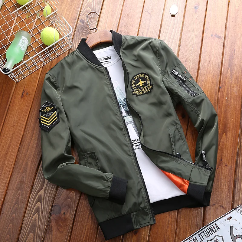 

New 2021 Spring Autumn Military Jacket Men Brand Air Force Jackets Embroidery Baseball Bomber Jackets and Coats Plus Size M-4XL