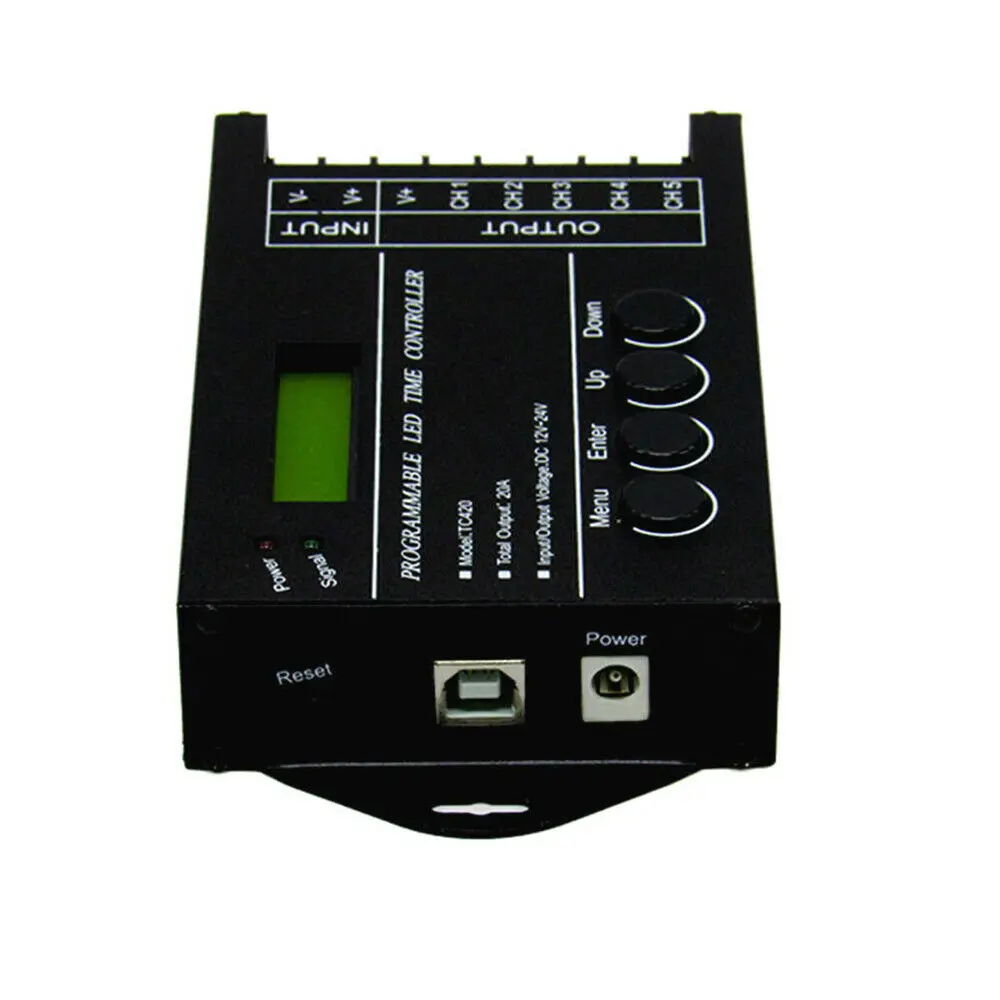 TC420 5 каналов программируемый регулятор времени DC12V-24V 20A RGB светодиодный