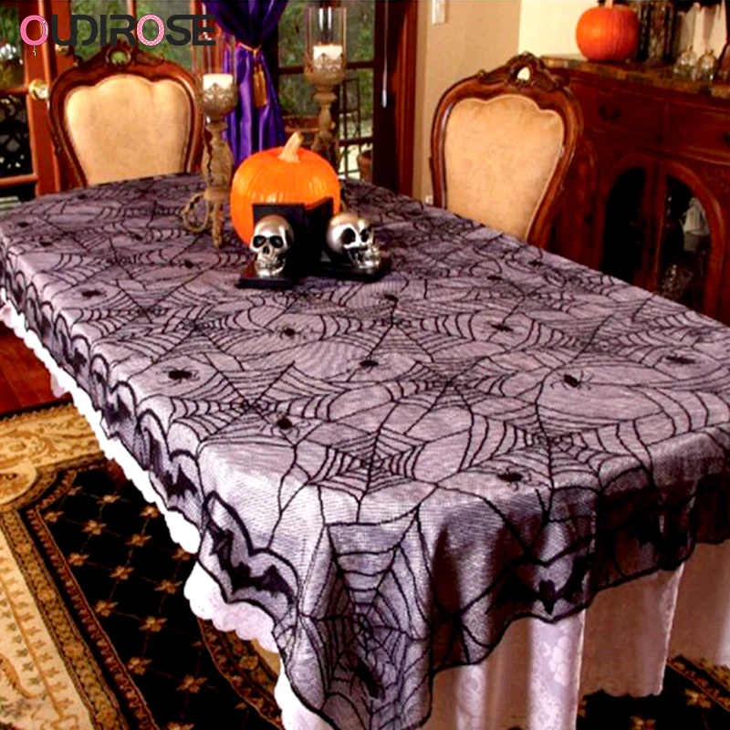 Украшение для Хэллоуина кружевная трикотажная паутина скатерть черный занавес