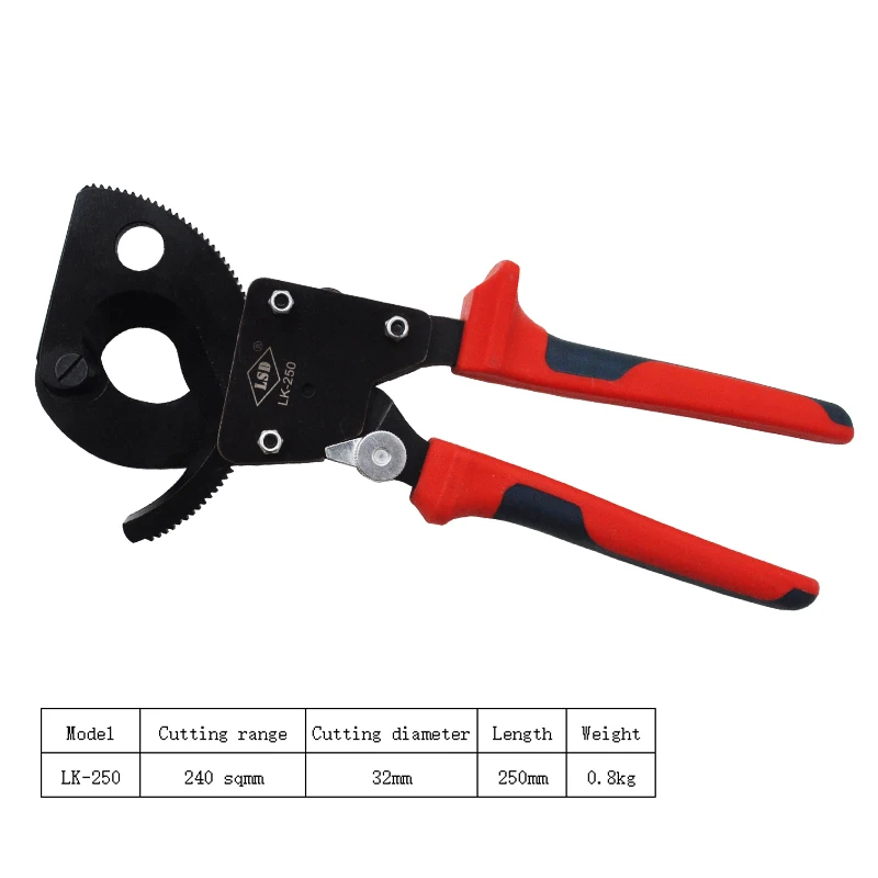 Резак для кабелей с храповым механизмом резки медно алюминиевых одножильный