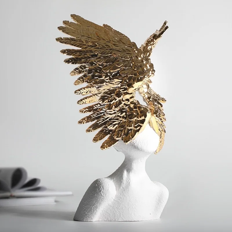 

Creative Angel Wing Figure Decor Statue Abstract Lobby Decor Art Movie