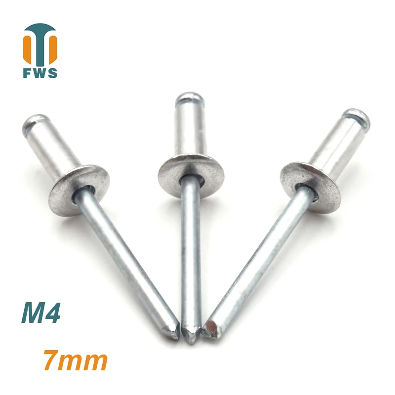 

10 шт. M4 7 мм DIN EN ISO 15977 GB/T 12618,1 алюминиевые открытые заклепки с выступающей головкой для мебели автомобиля самолета