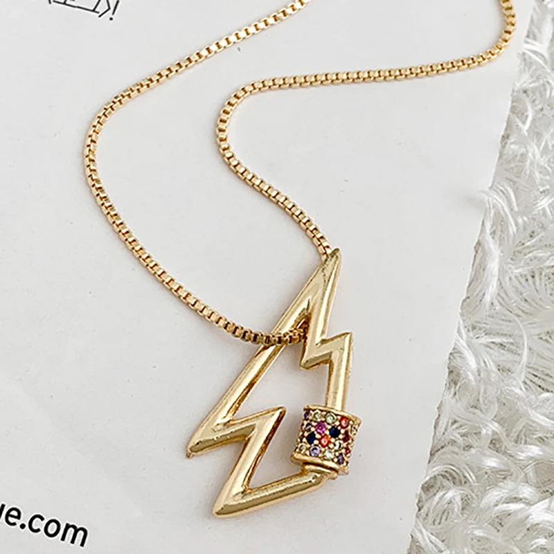 Новое модное золотое ожерелье с подвеской для женщин простой цвет из циркона