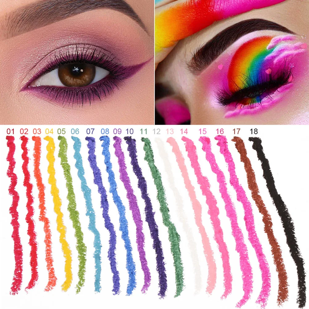 18 Colors Matte Eyeliner Pen Set Waterproof Long Lasting Eyeliner Pencil Highly Pigmented Eye Makeup for Women Cosmetics