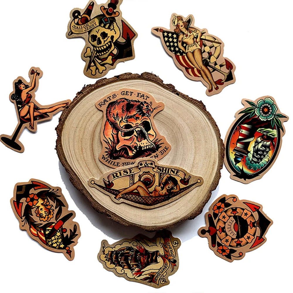 50 шт. в ретро стиле old school тату наклейка на Холодильник Скейтборд чехол наклейки