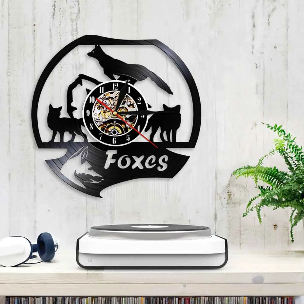 Настенные часы с изображением диких животных лисы современный дизайн настенные