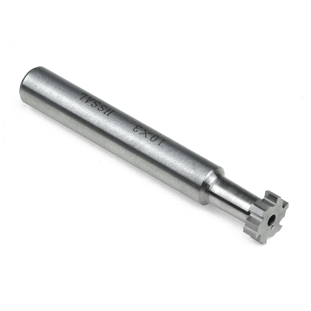 

6 Flute HSS T-Slot Cutter Shank End Milling Cutter Tool 10mm Cutting Dia 3mmSlot