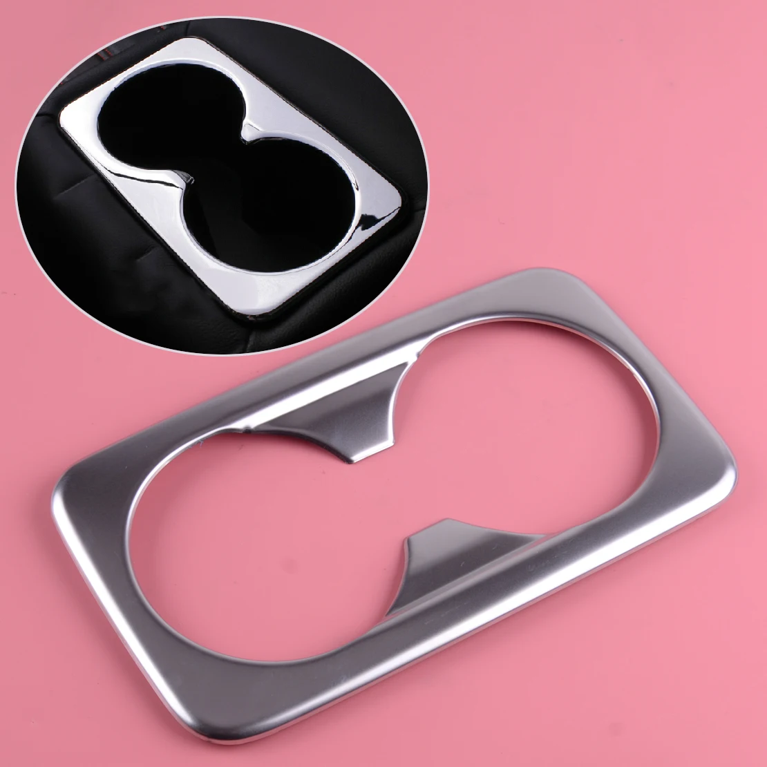 Beler Нержавеющая сталь Серебряное заднее сиденье держатель стакана воды накладка