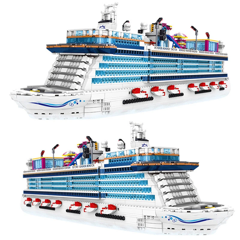 

Luxury Large Cruise Ship SeriesTechnical Ideas Design Static Building Blocks Diy Assembly Model Toys Children Birthday Gifts