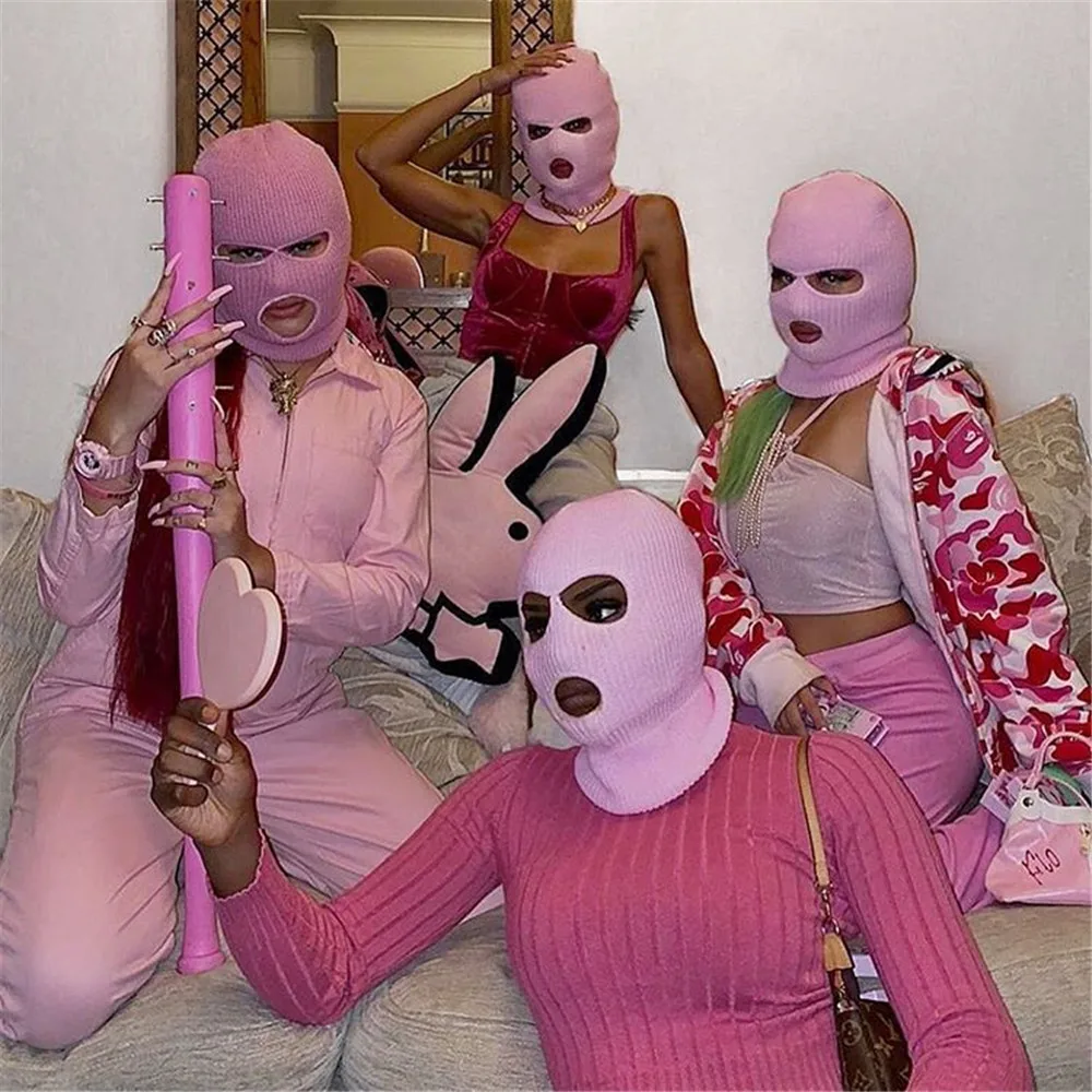 

3 Hole Beanie Full Face Cover Balaclava Mask Ski Knitted Mask for Adult Supplies Multiple Colors Available