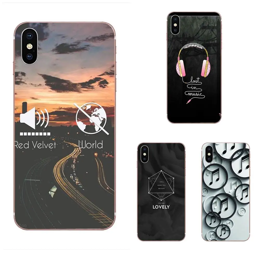 Чехол из ТПУ с принтом для Apple iPhone 4 4s 5 5C 5S SE 6 6S 7 8 Plus X XS Max XR Music On World Off