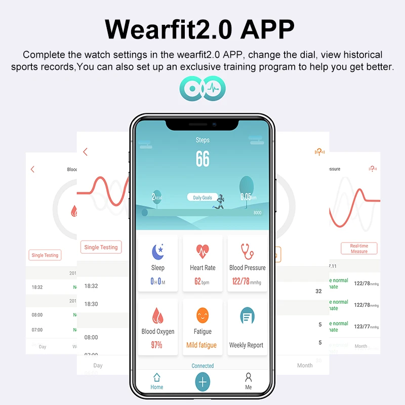 

Bluetooth Fitness Tracker Men Women Sport SmartWatch IP67 Waterproof Heart For IOS Android Smartphones Rate Monitor Wristband