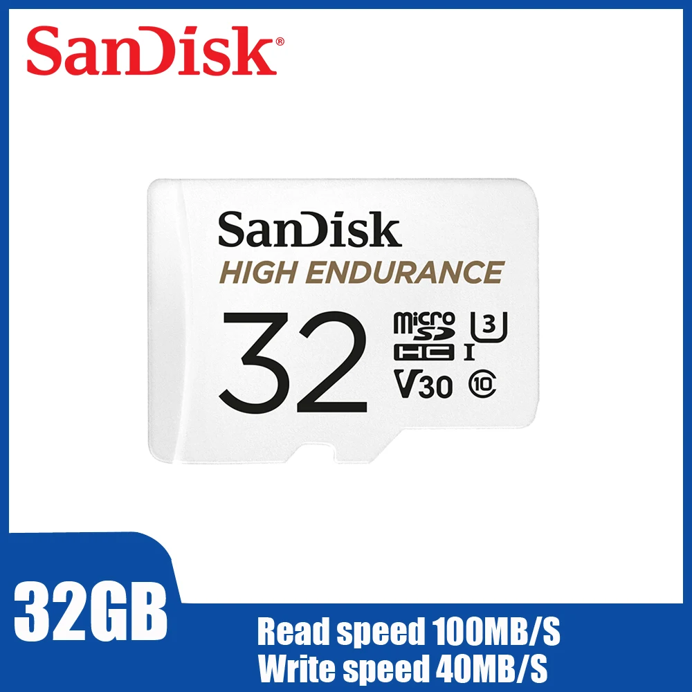 Двойной Флеш-накопитель SanDisk с высокой износостойкостью видеонаблюдение microSD карта 32 Гб карта памяти мобильного телефона 128 Гб 64 Гб до 100 МБ/с. TF карты QQNR