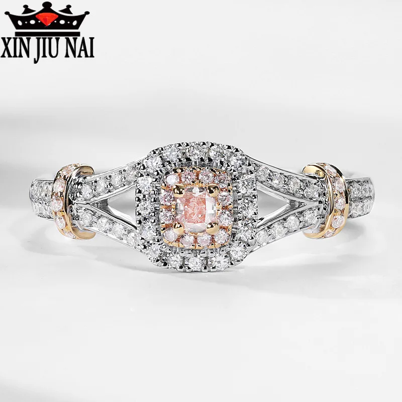 

Cute Romantic Female Princess Pink Stone Ring Fashion 925 Silver Jewelry Luxury Promise Engagement Rings