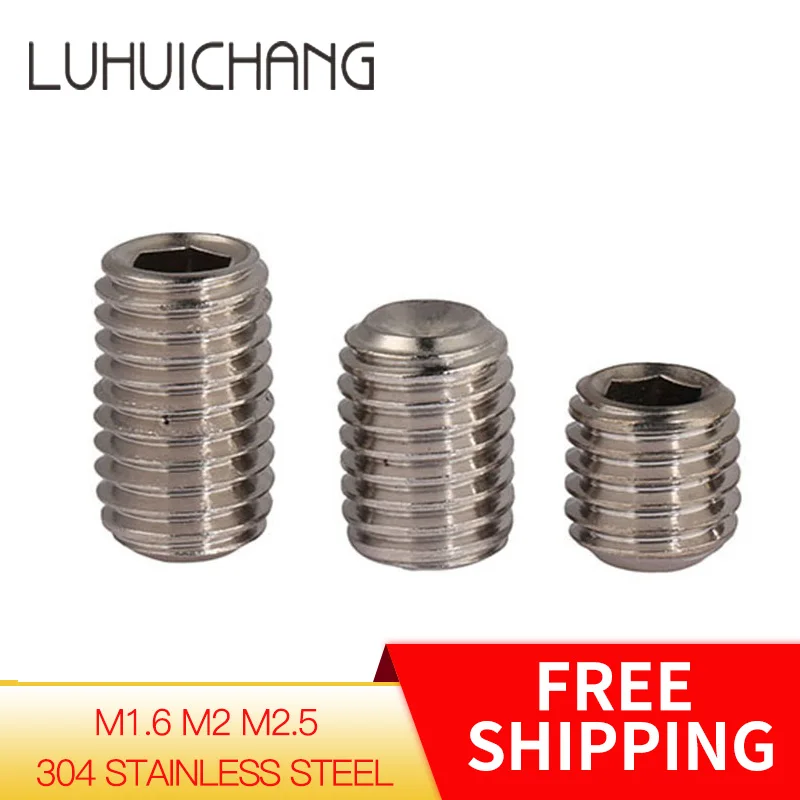 Luchang 50 шт. DIN913 M1.6 M2 M2.5 304 Винты с метрической резьбой из нержавеющей стали плоские