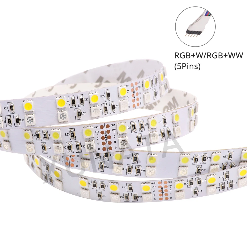 120 светодиодный/М 5050 светодиодный полосы светильник 12V/24V RGBW Белый Двухрядные
