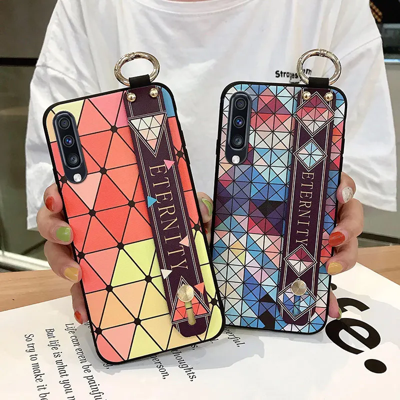 Чехол с ремешком на запястье для Samsung Galaxy Note 10 8 9 plus силиконовый чехол A70 A50 A40 A10 A30 S9