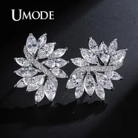umode brand design delicate aaa marquise cut cubic zircon crystal handmade fashionable flower earring for women ue0025