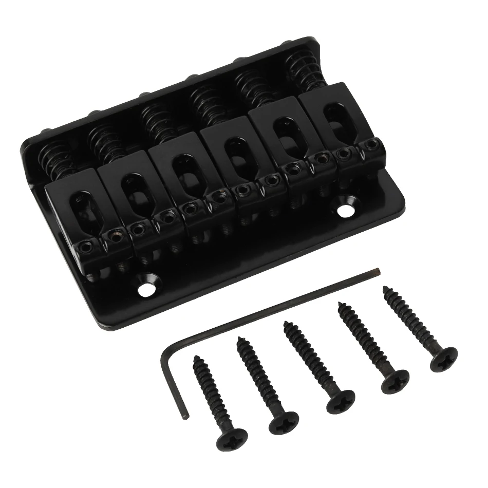 6 string 65mm metall fest hardtail sattel brücke top load gitarre saitenhalter für e gitarre zubehör chrom und schwarz free global shi