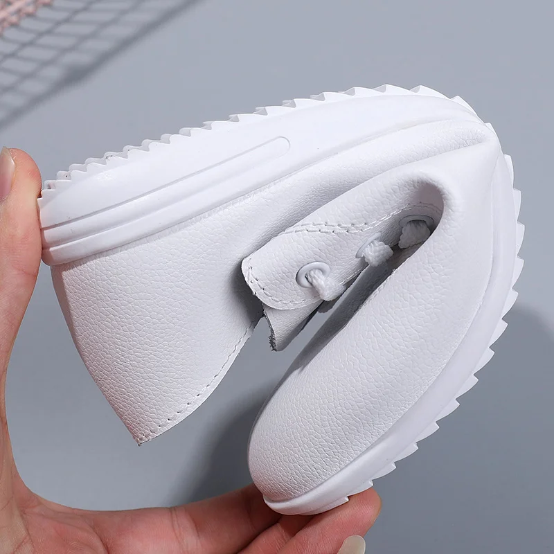 2021 Spring New Women Sneakers Oxford Shoes Ladies Casual Leather Boat Round Toe Flats White Black Moccasins Ballet Zapatillas