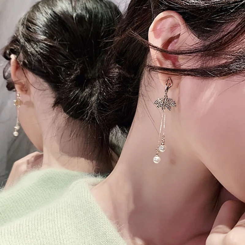 

Long Earrings Women Heart Tassel Earings Crystal Bow Fish Square Girl Tassel Earrings Female Long Temperament Butterfly Earrings