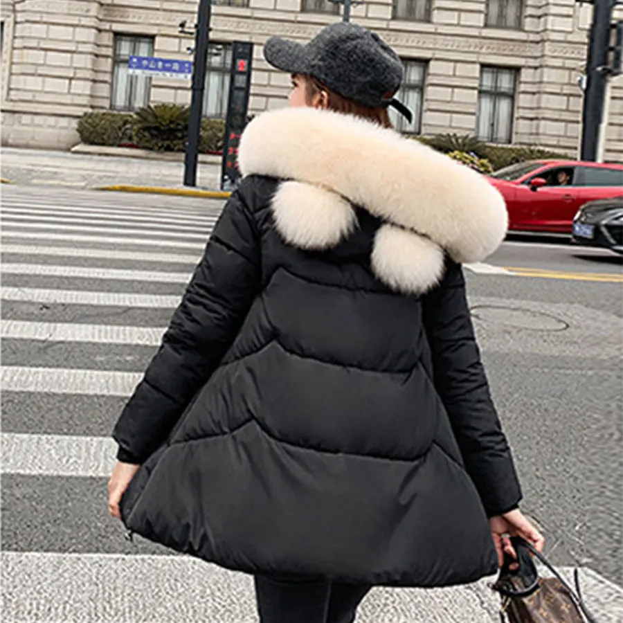 Однотонные меховые свободные хлопковые пальто с капюшоном для женщин, Harajuku, на молнии, с карманами, средней длины, Pakas Feminin, корейские женские милые теплые куртки