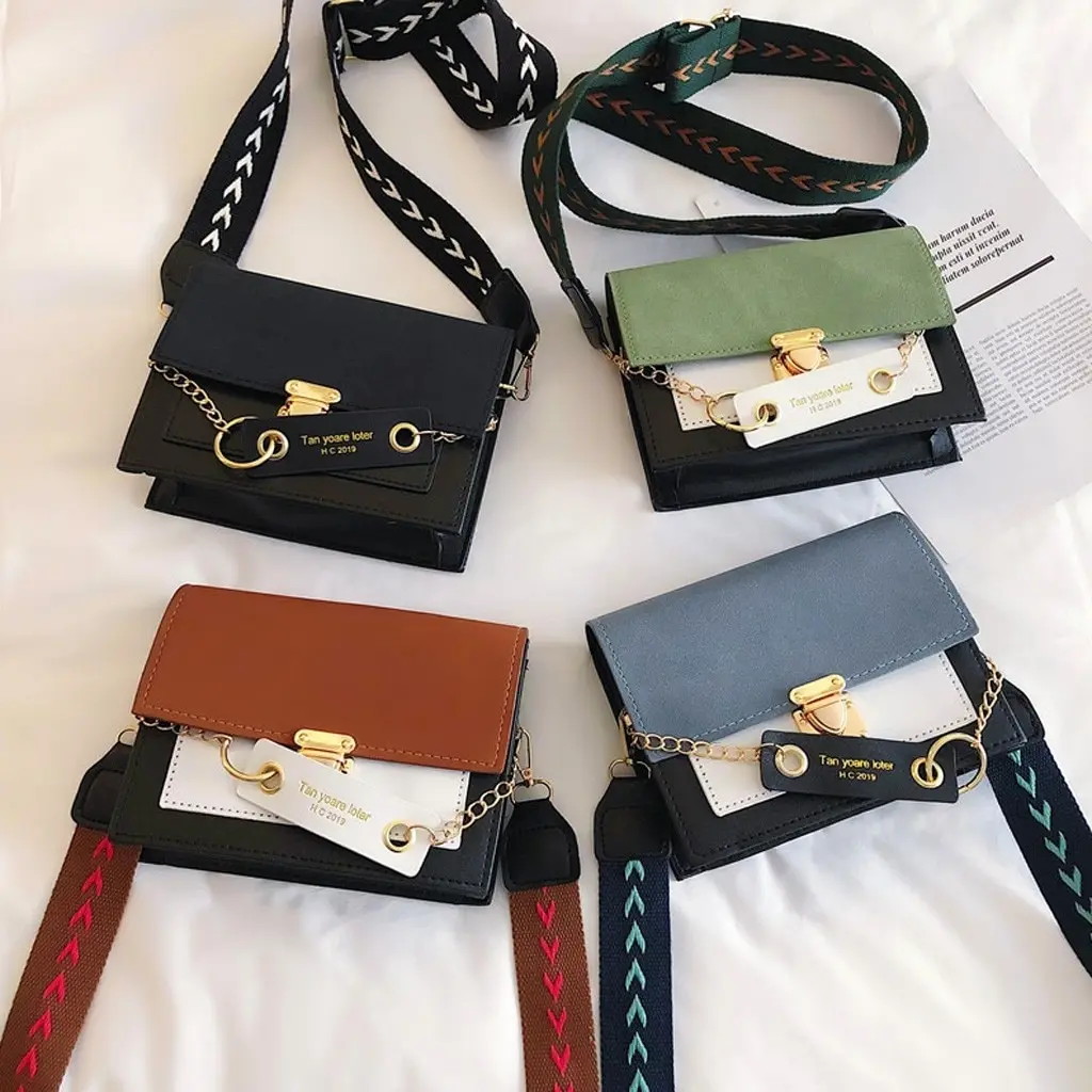 

Crocodile Pattern Shoulder Women's Matte Contrast Color Shoulder Messenger Bag Fashion Small Square Bag 2020