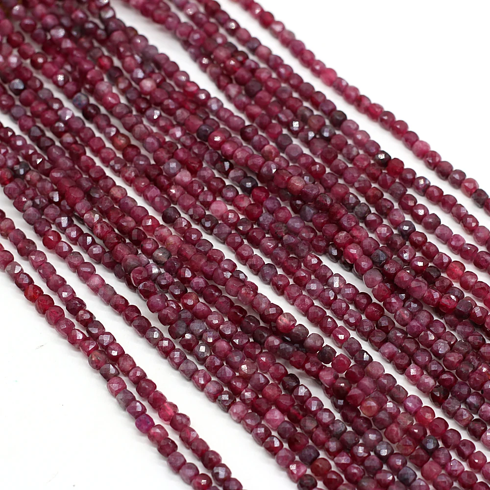 

Natural Semi Precious Stone Faceted Irregular Square Ruby Ladies Beading Making DIY Necklace Bracelet Jewelry Gift Accessories