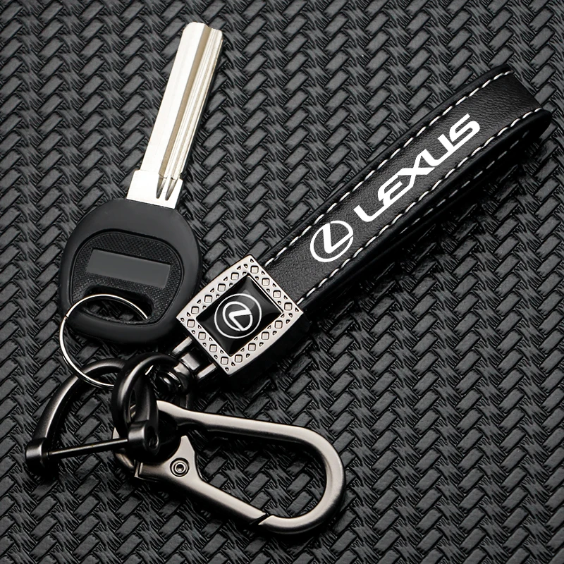 

Car Styling Keychain Leather Keyrings 360 Rotating Horseshoe Buckle Key Chain Gift For Lexus IS250 IS300 RX330 RX350 RX300 IS40