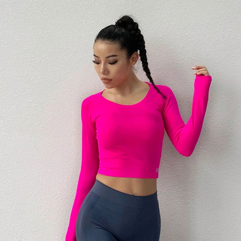 Camisetas de Yoga манга larga entrenamiento топы для фитнеса Corner deporte camisetas Спортивная одежда йоги -