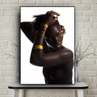 Картина маслом на холсте, скандинавские постеры и принты, Черное золото, африканская Обнаженная женщина, Настенная картина для гостиной