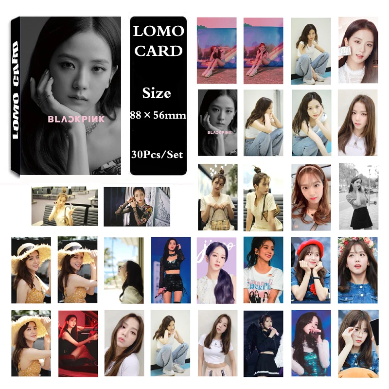 JISOO 03 KPOP Черный Розовый альбом Лиза Роза Дженни JISOO самодельная бумажная ЛОМО карта фото карта Плакат Фотокарта вентиляторы - Цвет: JISOO 03