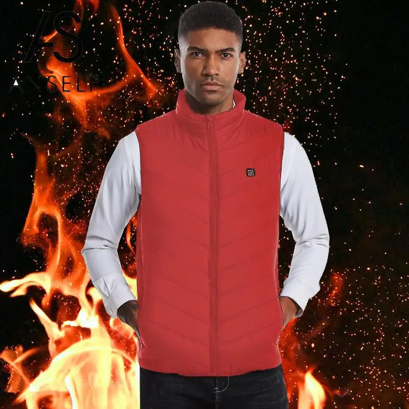 2020 зимний теплый жилет модный мужской с электрическим подогревом подкладкой