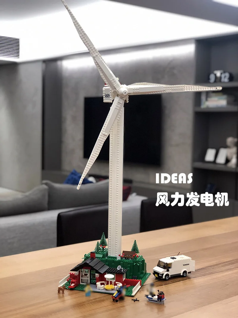 

Wind Turbines Building Blocks Vastes Windmill Assembled MOC Small Bricks Toys Puzzle Enlightenment Compatible Gifts For Children
