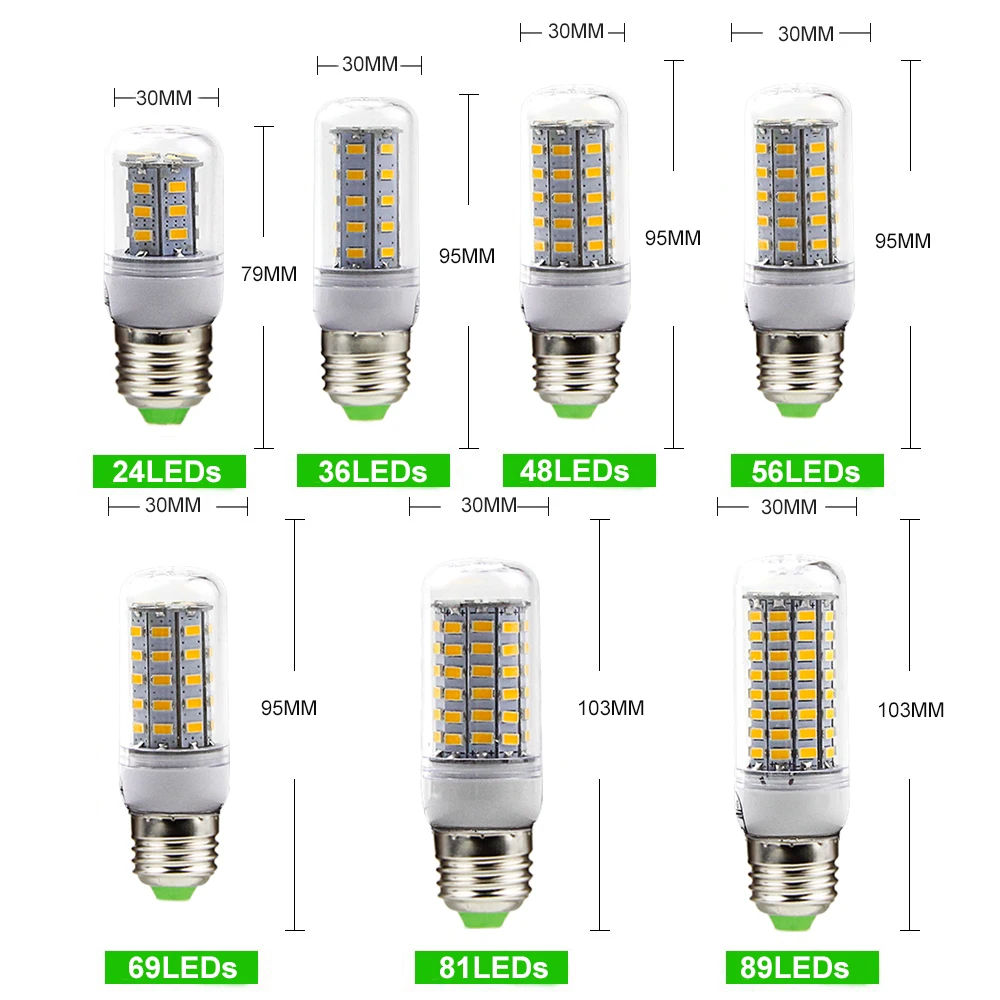 220 В 240 высокая яркость светодиодный светильник E27 SMD5730 для кукурузы лампада