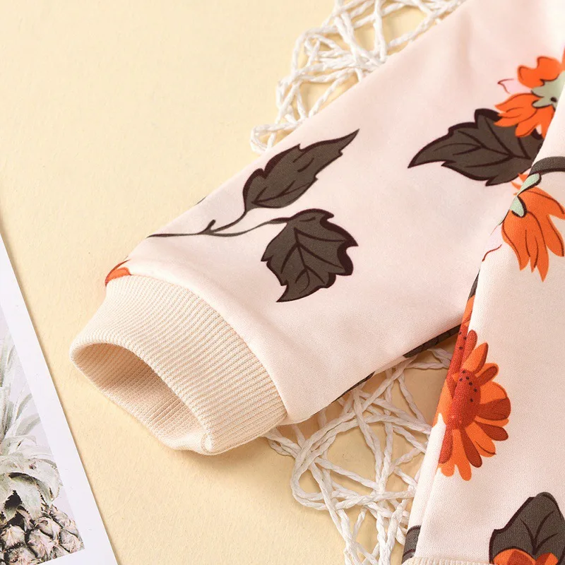 

2021 New Baby Clothing Sets Long Sleeve Flower Pattern Blouse+Pants Casual Costume Set Autumn Baby Suit Outfits Set Clothing